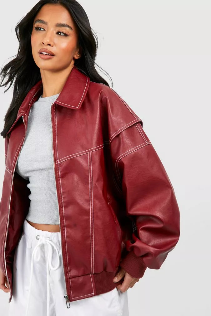 Heidi-Mode | Oversized Lederjacke