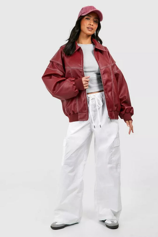 Heidi-Mode | Oversized Lederjacke