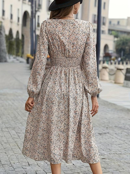 elegante Midi-Kleid mit Rüschen