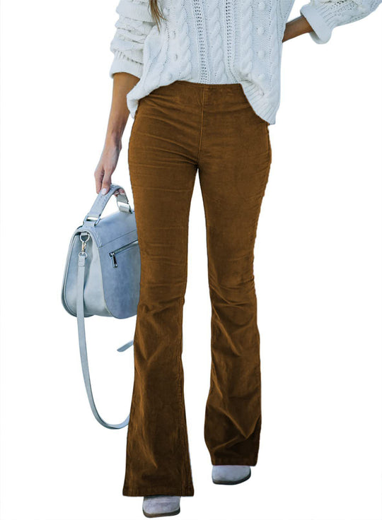 Heidi-Mode | Hochgeschnittene Slim Fit Mikro Flare Hose In Einfarbigen Farben