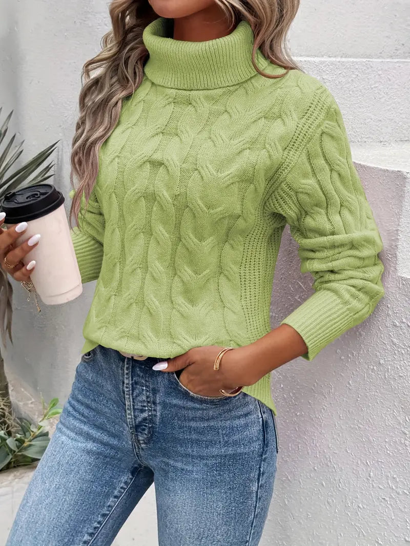 Heidi-Mode | Pull À Col Roulé Torsadé Pour Femme