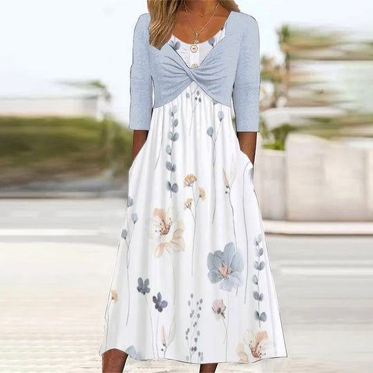 Midikleid mit Seitentaschen und Blumenprint - Stylisch und bequem