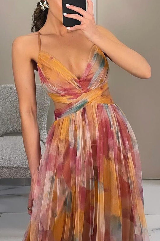 Heidi-Mode | Elegante Maxikleid Im Schönem Blumenmuster