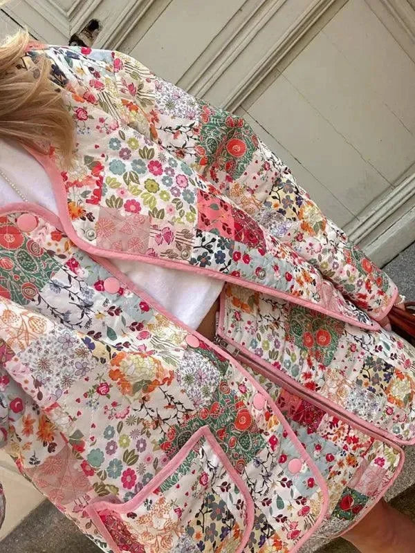 Heidi-Mode | Blumen Steppmantel Damen