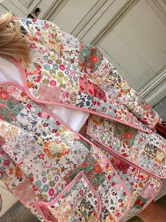 Heidi-Mode | Blumen Steppmantel Damen