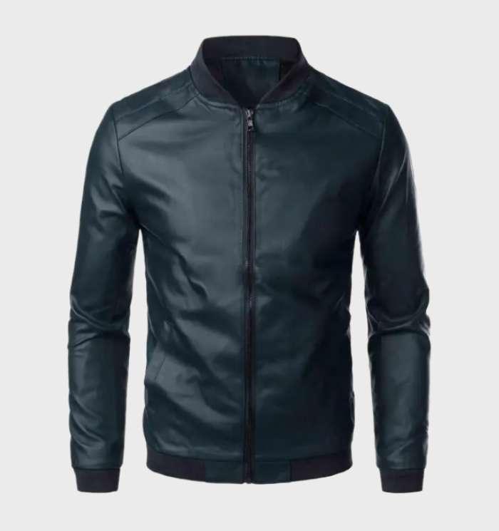 Heidi-Mode | Verschleißfestes Lederjacke mit Taschen und Durchgehendem Reißverschluss