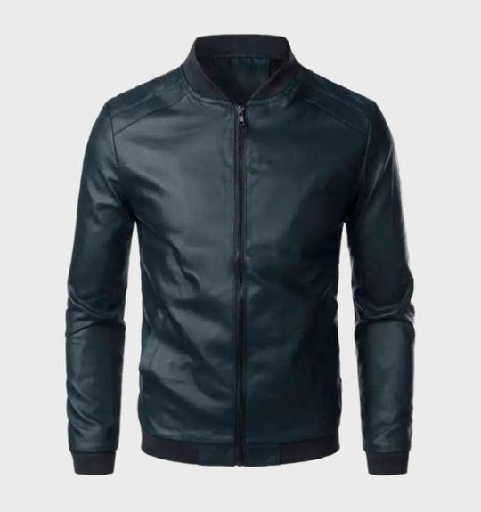 Heidi-Mode | Verschleißfestes Lederjacke mit Taschen und Durchgehendem Reißverschluss