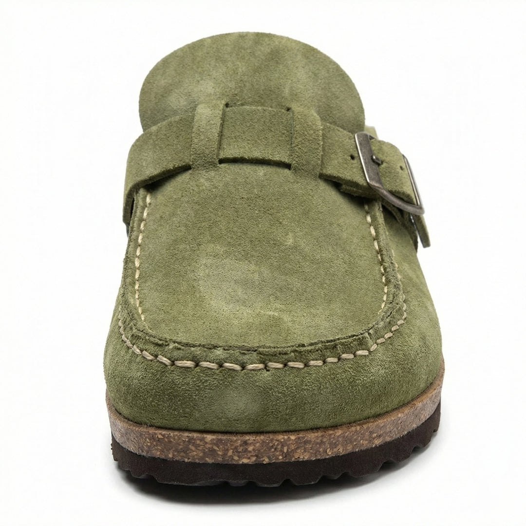 Clogs - Damen Retro Wildleder Slip-On Mule Heidi Mode