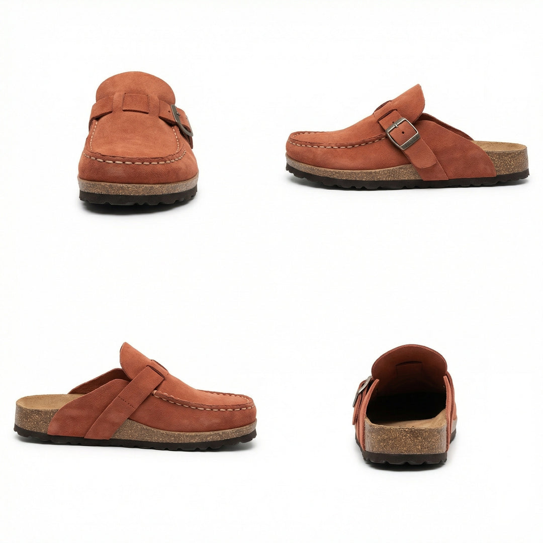 Clogs - Damen Retro Wildleder Slip-On Mule Heidi Mode