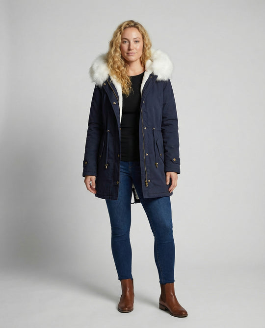 Warme Winterjacke für Damen, Mittellang