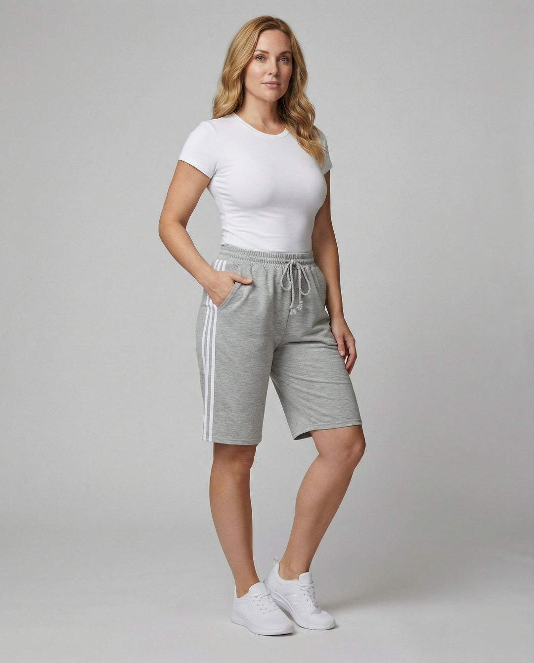 Damen Sportliche Freizeithosen mit seitlichen Streifen Heidi Mode