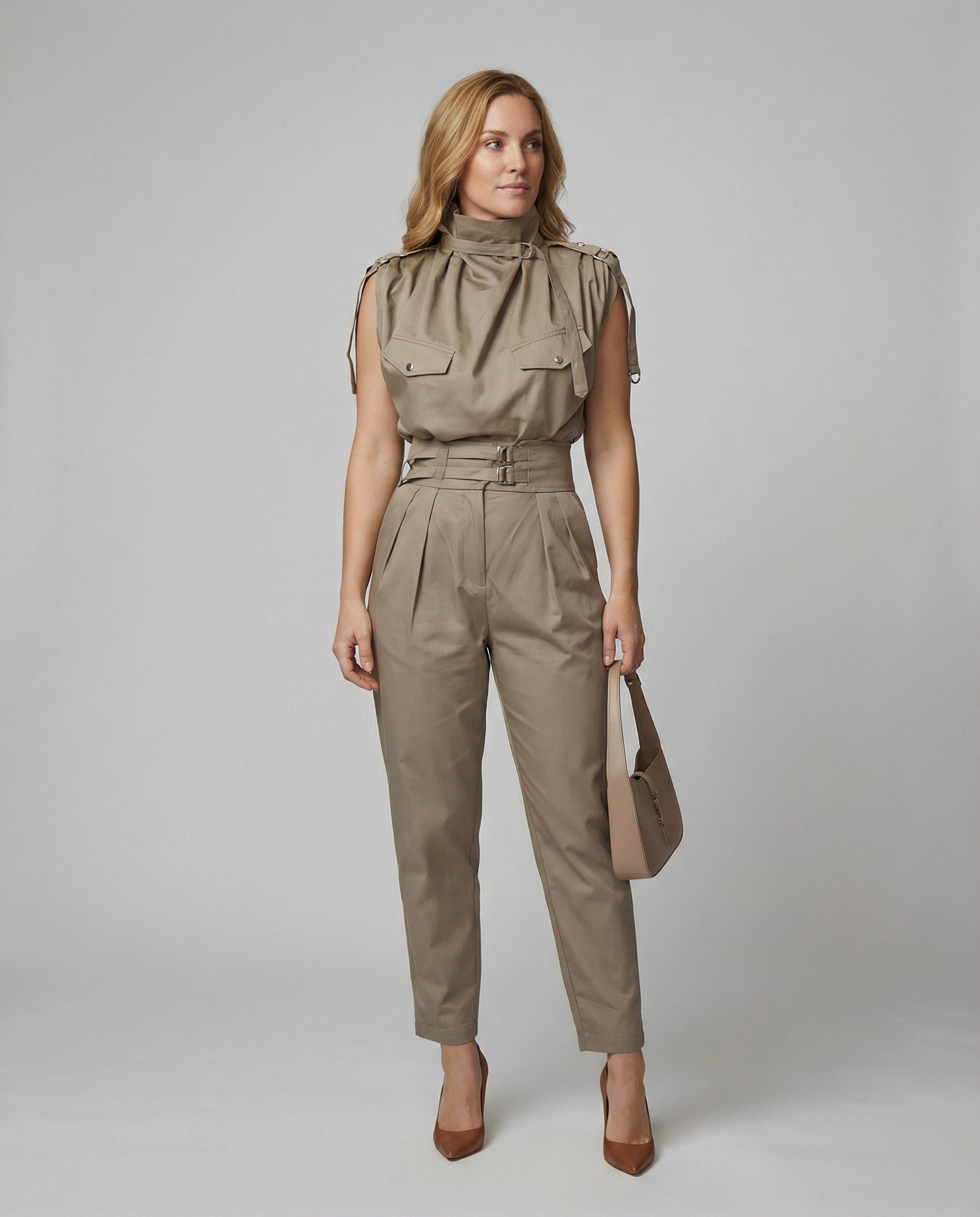 Heidi-Mode | Damen Stylischer Moderner Jumpsuit Ärmellos