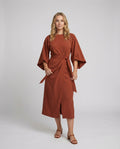 Heidi-Mode | Elegantes Kleid mit Laternenärmeln und Gürtel
