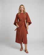 Heidi-Mode | Elegantes Kleid mit Laternenärmeln und Gürtel