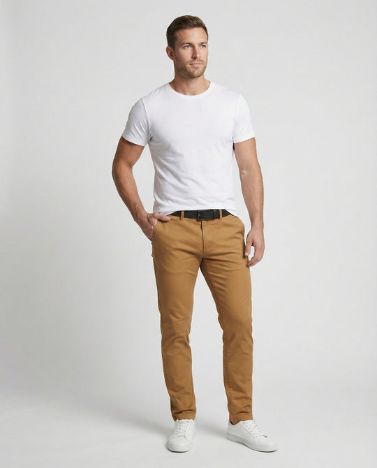 Herren Chinohose Slim Fit mit Elastikbund