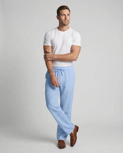 Herren lässige Leinenhose Heidi-Mode