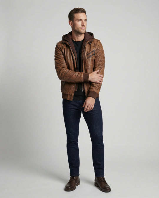 Stilvolle Herrenjacke mit Kapuze