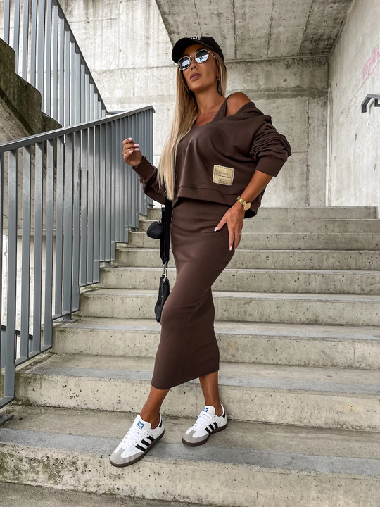 Heidi-Mode - Kleid und Sweatshirt Set