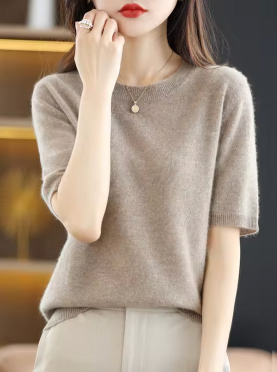 Heidi-Mode | Kurzarm-Pullover aus Wolle und Kaschmir