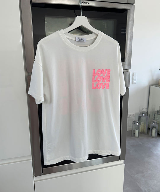 Shirt Love Schrift Weiß