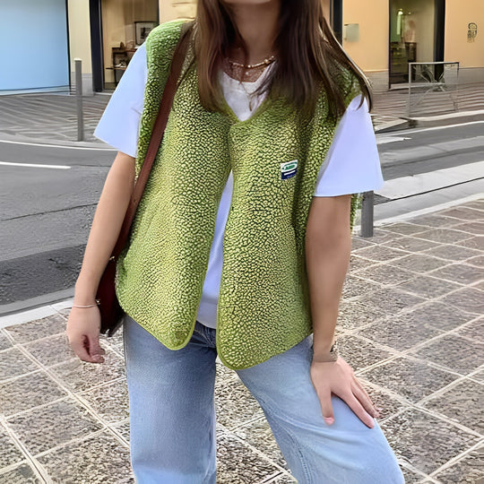 Heidi-Mode | Damen Weste mit Einfacher Knopfverschluss