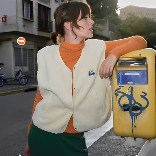 Heidi-Mode | Damen Weste mit Einfacher Knopfverschluss
