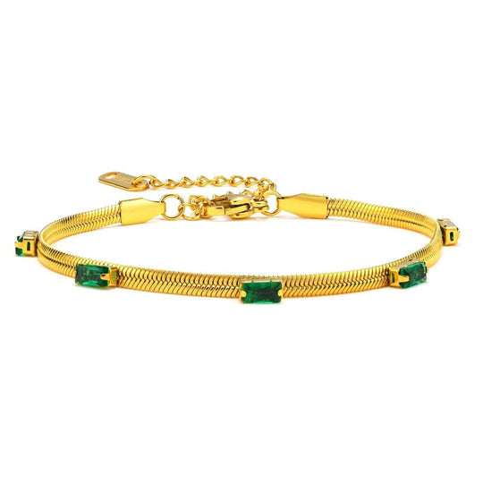 Heidi-Mode | Gold Cubic Zirkonia Schlangenkette Schmucksatz
