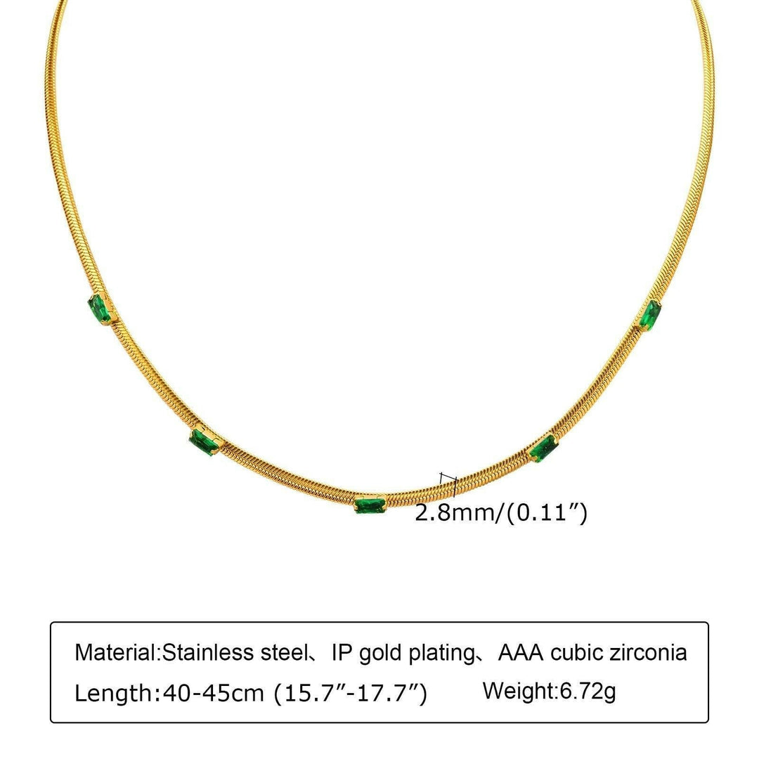 Heidi-Mode | Gold Cubic Zirkonia Schlangenkette Schmucksatz