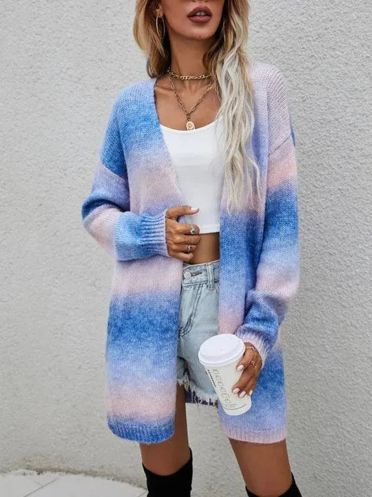 Heidi-Mode | Tie Dye Damen Strickjacke Pullover