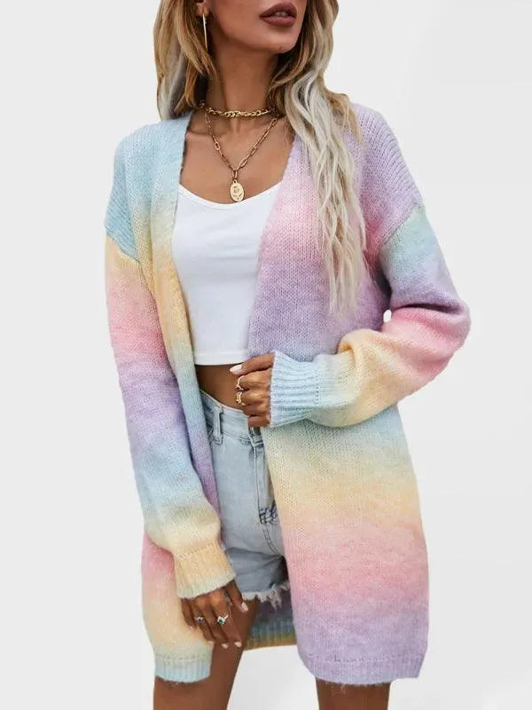 Heidi-Mode | Tie Dye Damen Strickjacke Pullover