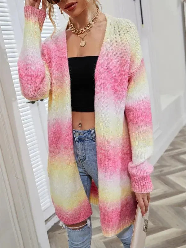 Heidi-Mode | Tie Dye Damen Strickjacke Pullover
