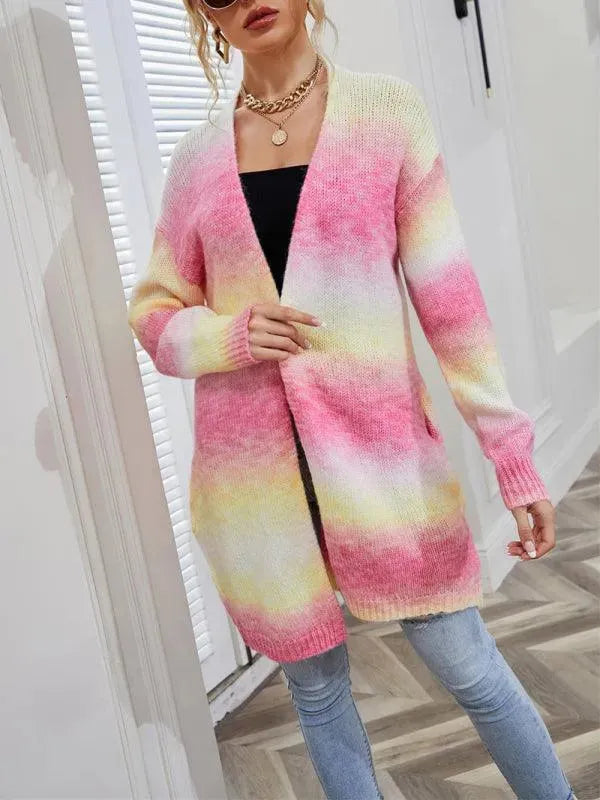 Heidi-Mode | Tie Dye Damen Strickjacke Pullover