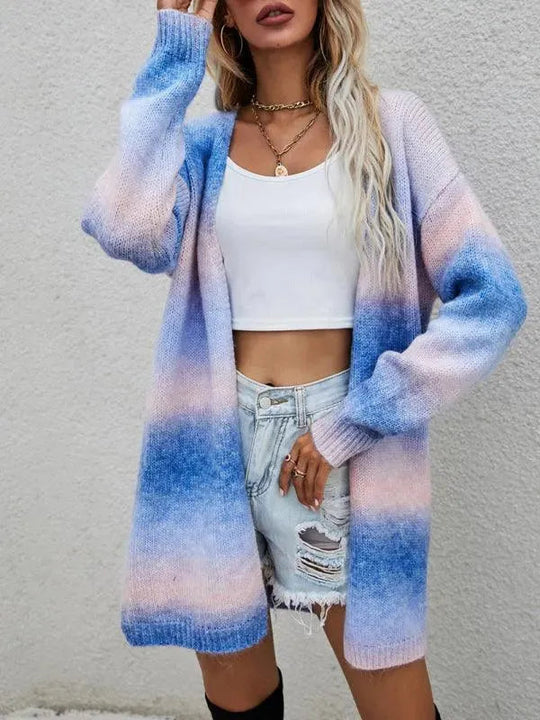 Heidi-Mode | Tie Dye Damen Strickjacke Pullover