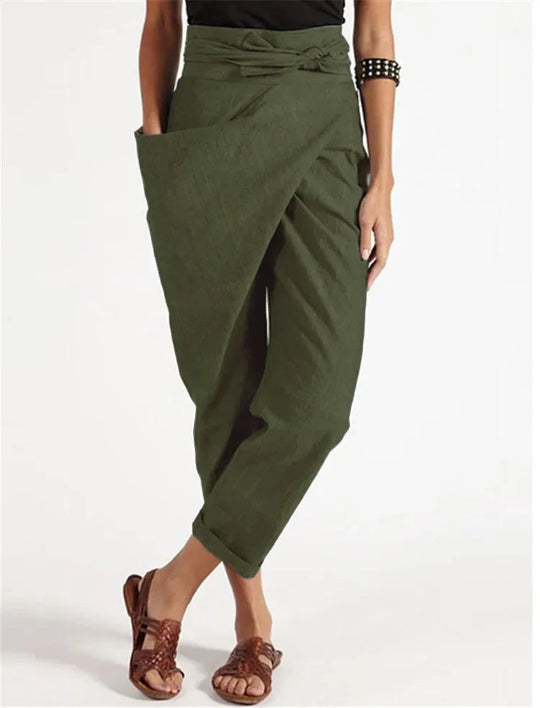 Heidi-Mode | High-Waist Wickel Bequeme Hose