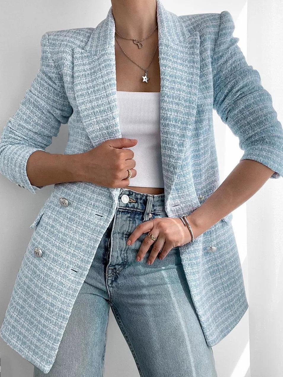 Heidi-Mode | Schicke Mittel-Lange Blazer Jacke