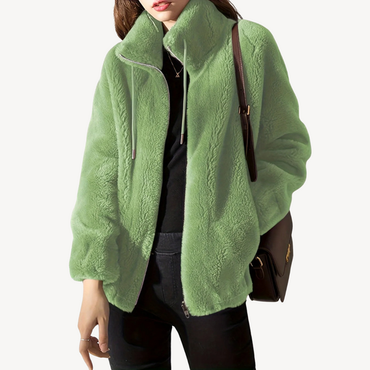 Heidi-Mode | Damen Kunstpelz Zip-Up Jacke