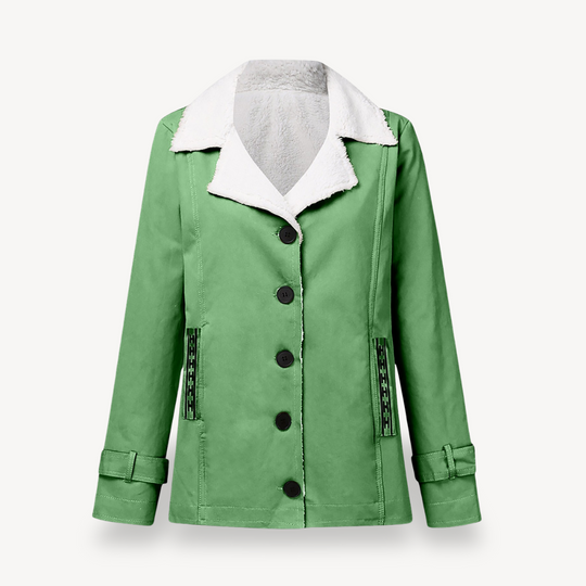 Heidi-Mode | Damen Fleecegefütterter Mantel mit Knöpfen