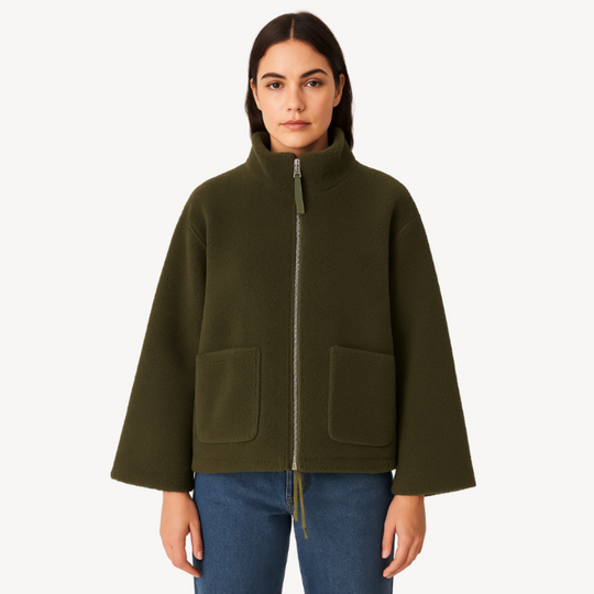 Heidi-Mode | Damen Bequeme Zip-Up Fleecejacke