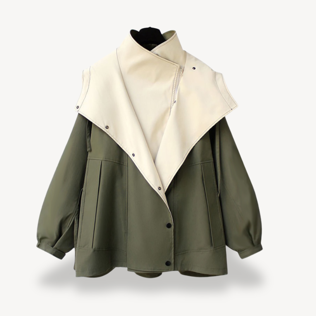 Heidi-Mode | Colorblock Trenchcoat für Frauen
