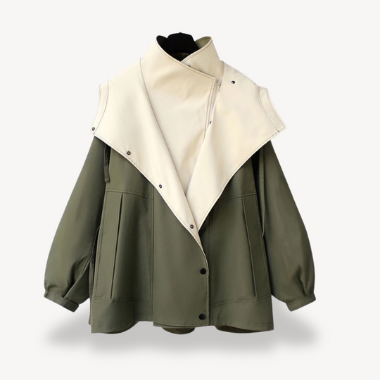 Heidi-Mode | Colorblock Trenchcoat für Frauen
