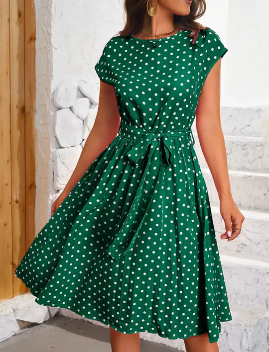 Heidi-Mode | Vintage Stil Pünktchen Kleid, Elegant