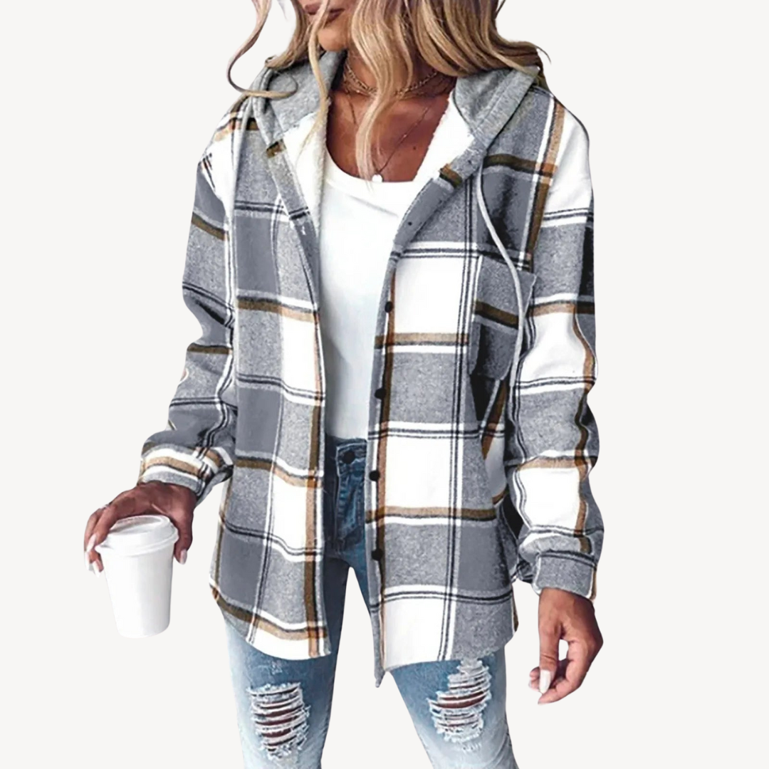 Heidi-Mode | Karierte Kapuzenhemdjacke
