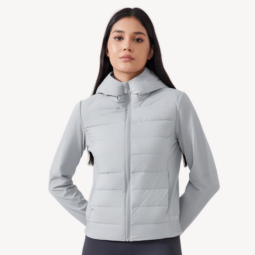 Heidi-Mode | Damen Hybrid Puffermantel Hoodie Jacke