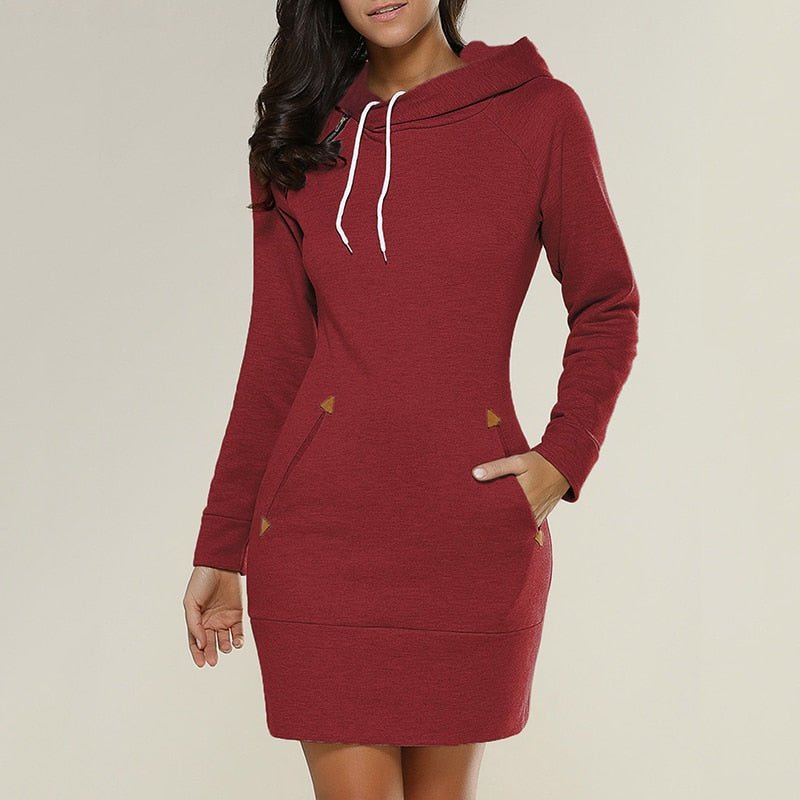 Lässiges, knielanges Hoodie-Kleid