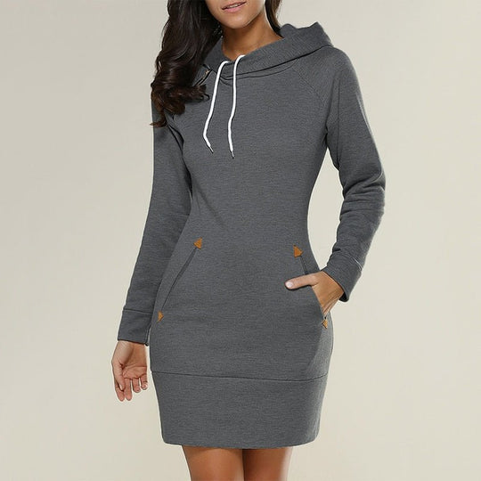 Lässiges, knielanges Hoodie-Kleid