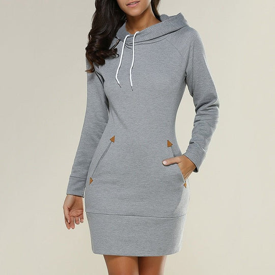 Lässiges, knielanges Hoodie-Kleid