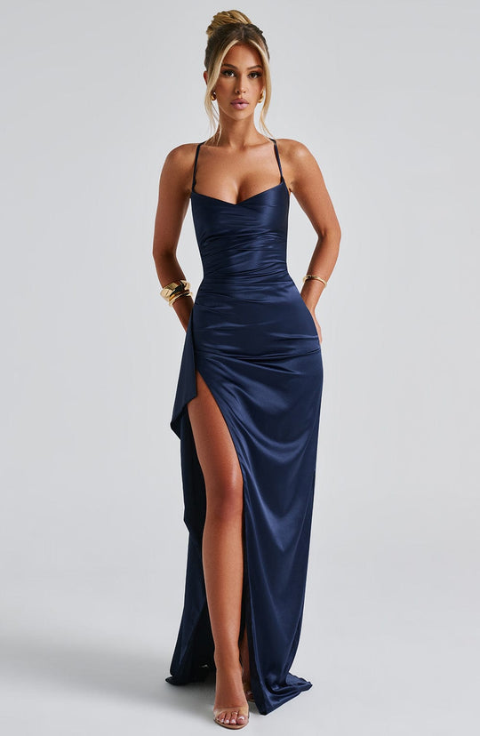 Heidi-Mode | Marineblaues Maxikleid