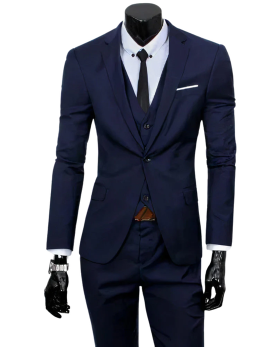 Heidi-Mode | 3 Teiliger Anzug mit Reverskragen Blazer Ärmelloser Weste und Schmaler Hose