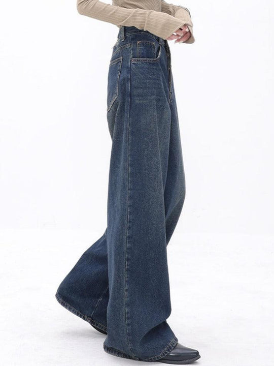 Heidi-Mode | Hoch Taillierte Slimming Lockere Gerade Boyfriend Jeans