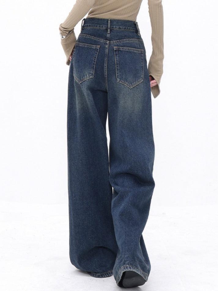Heidi-Mode | Hoch Taillierte Slimming Lockere Gerade Boyfriend Jeans